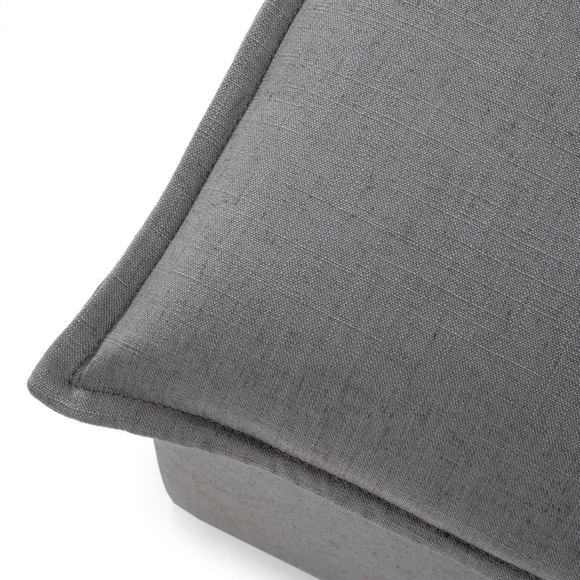 Alt View 7. Maven Lane - Maven Lane Claude Rustic Ottoman in Slate Fabric Upholstery - Slate.