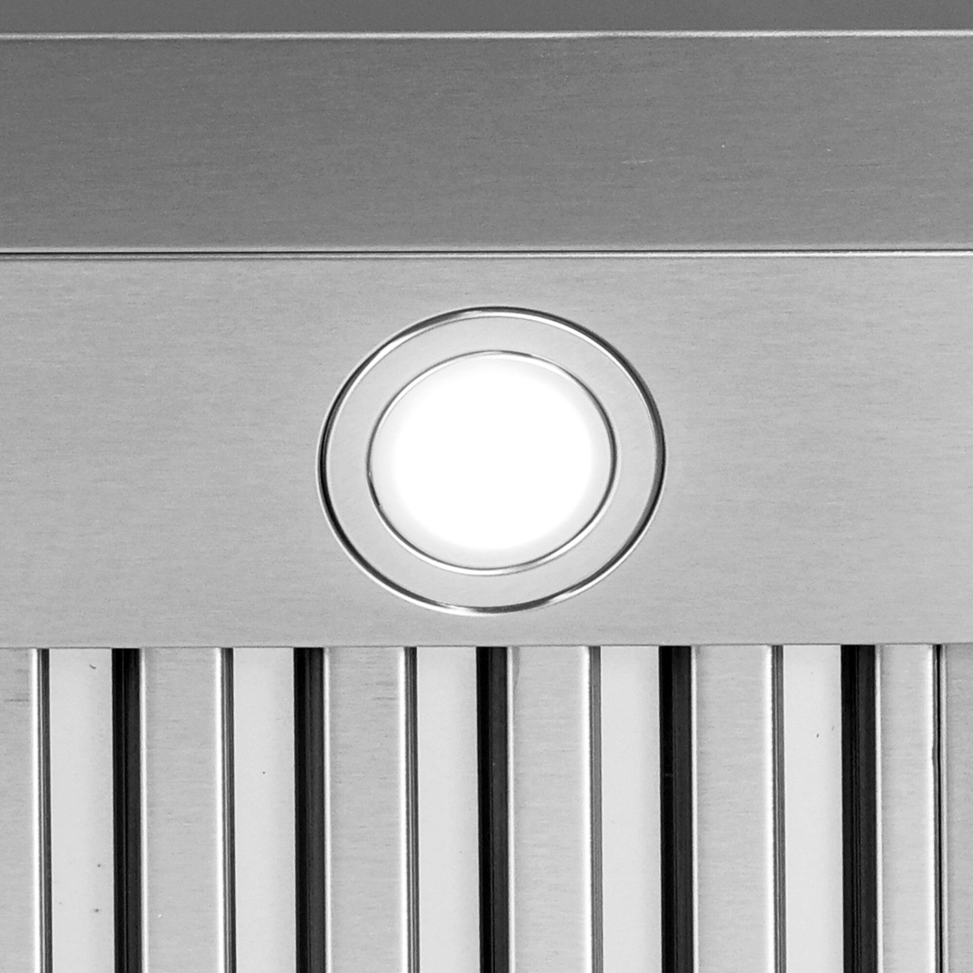 Alt View 6. COSMO - COS-QB48 48 in. Haven Collection 500 CFM Ducted Under Cabinet Range Hood, Button Control, LED Lights - Stainless Steel.