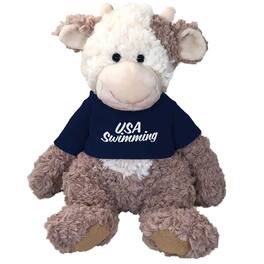 Mascot Factory - USA Swimming 9" Cow Cuddle Buddies Plush Toy - White