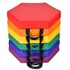 Front. Gymax - Gymax 6-Piece Hexagon Toddler Floor Cushions Classroom Seating w/Handles Multifunction - Multi-color.