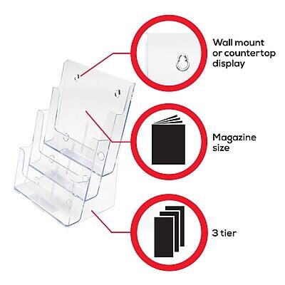 Wall mount or countertop display  
Magazine size  
3 tier