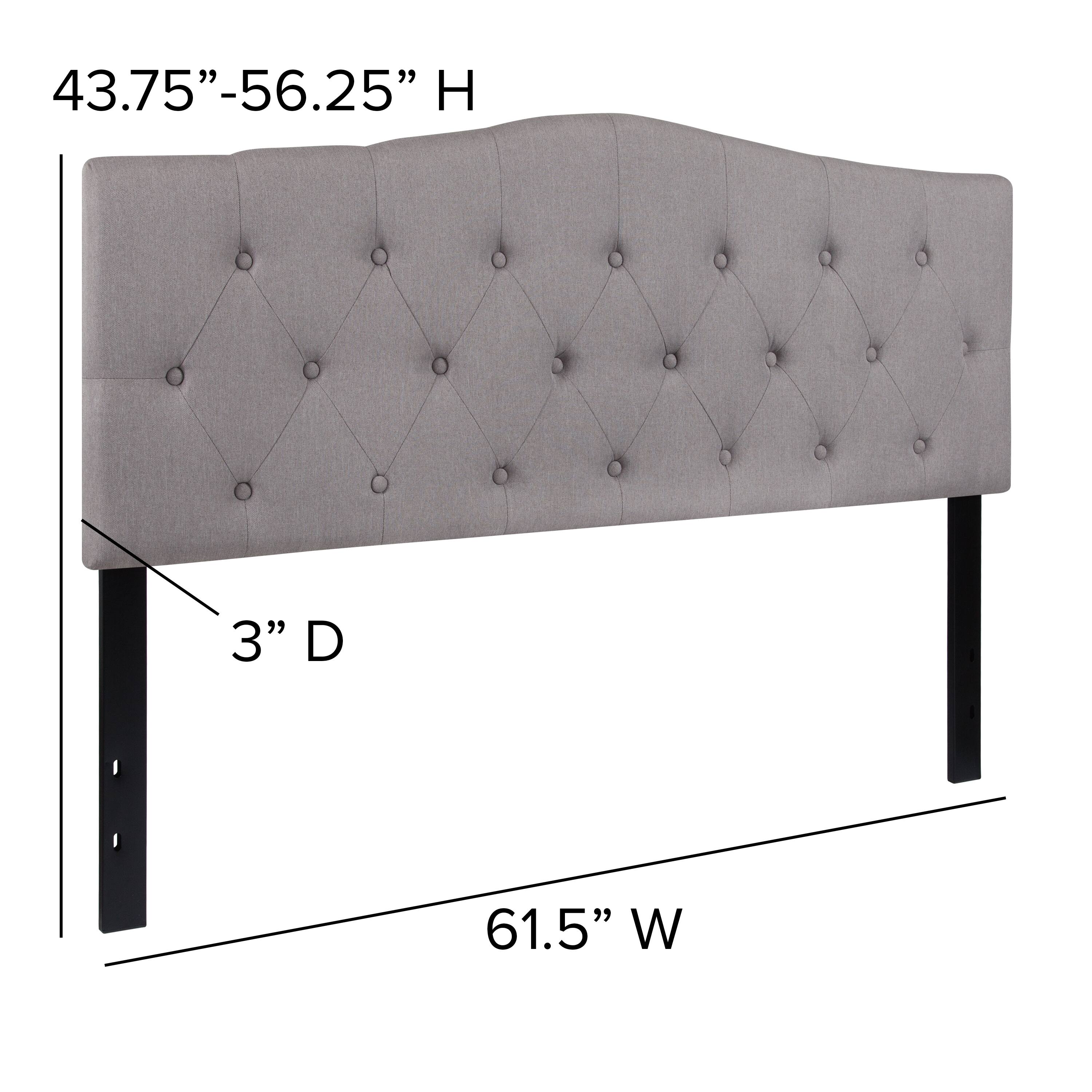 43.75"-56.25" H  
3" D  
61.5" W