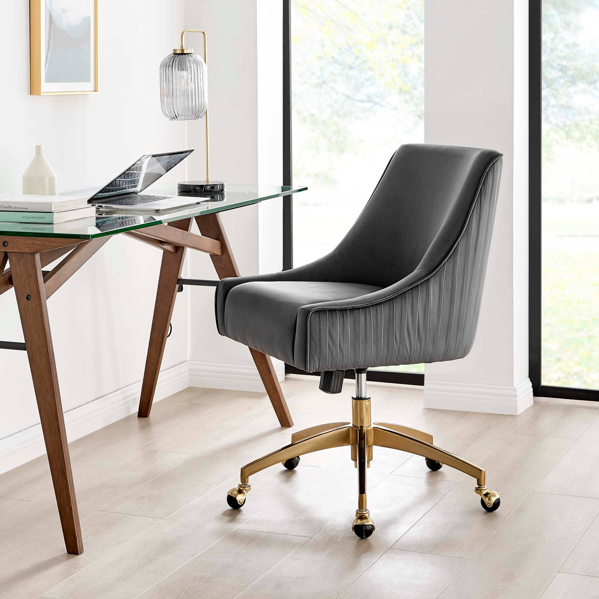 Alt View 2. Modway - Discern Performance Velvet Office Chair by Modway - Gray.