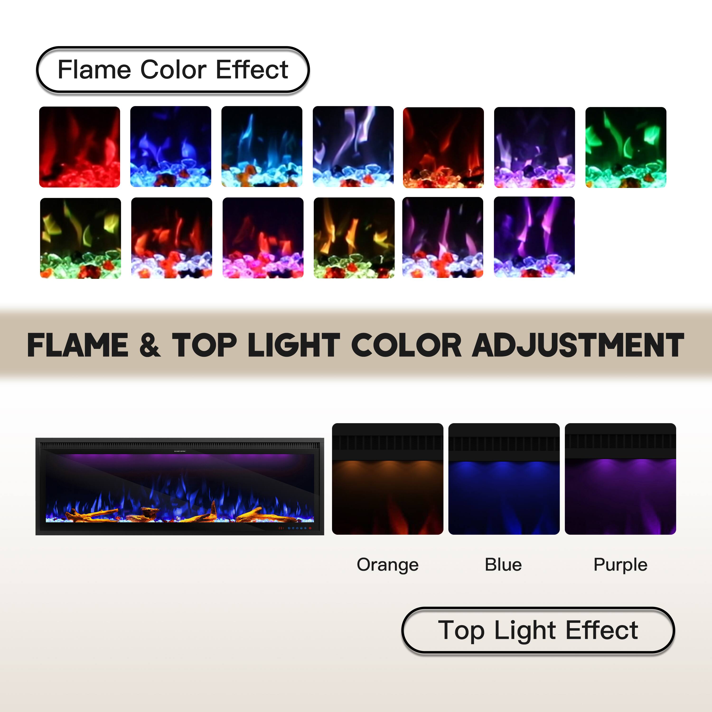 Flame Color Effect

FLAME & TOP LIGHT COLOR ADJUSTMENT

Orange Blue Purple

Top Light Effect