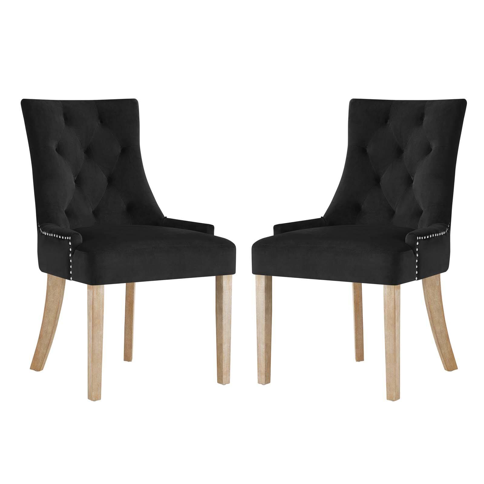Angle. Modway - Pose Performance Velvet Dining Chair Set of 2 by Modway - Black.