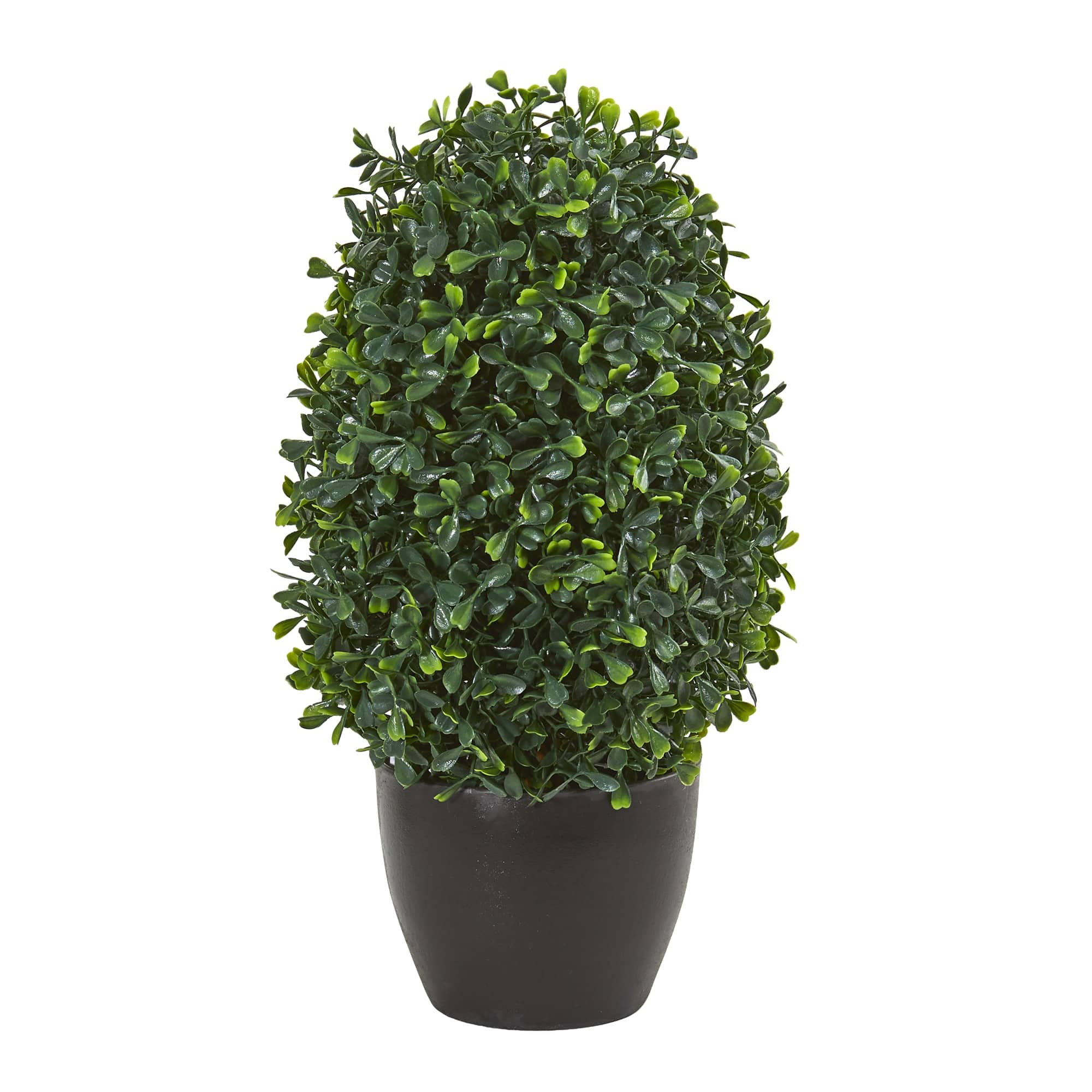 BreeBe - 13" Boxwood Topiary Plant UV Resistant (Indoor/Outdoor) - Green