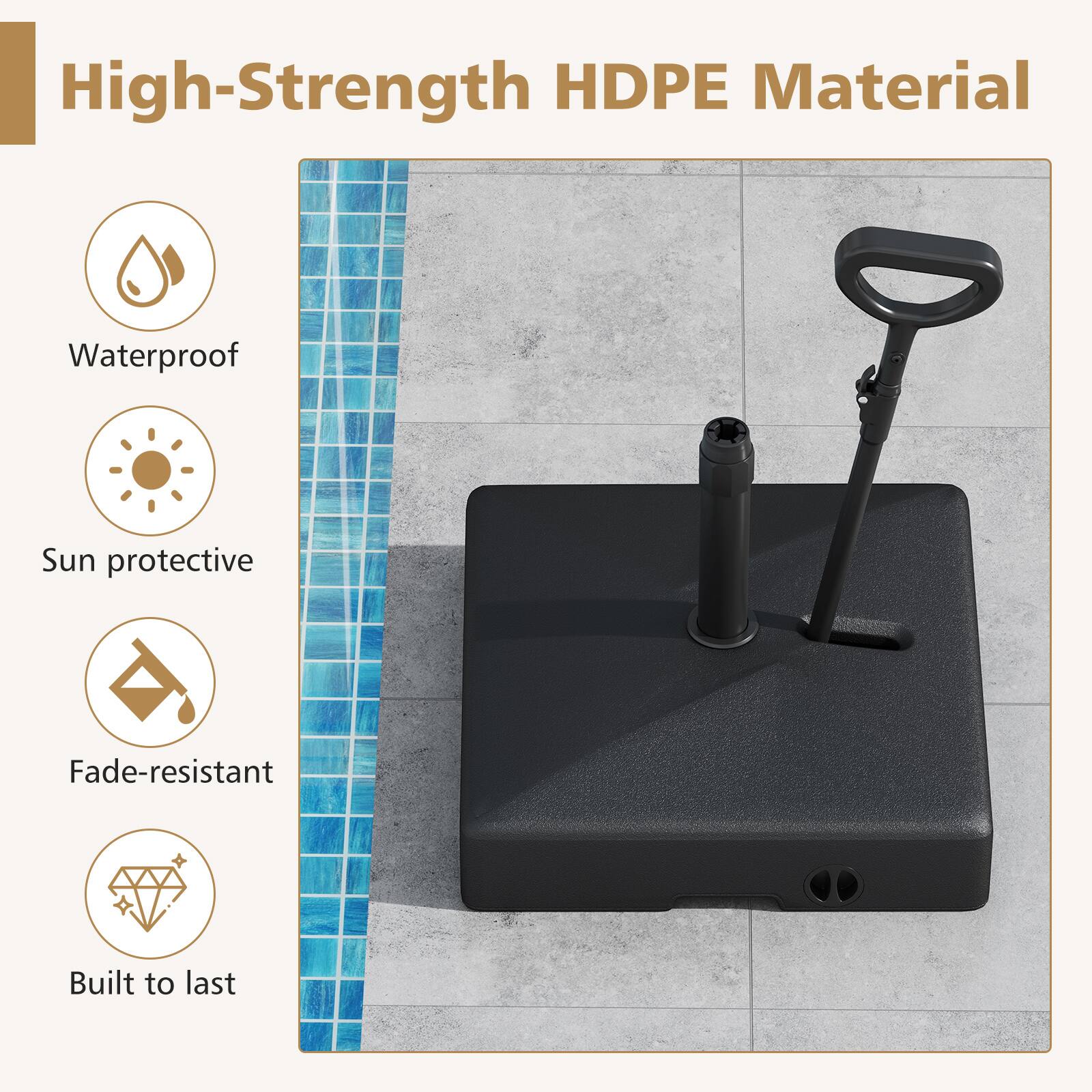 High-Strength HDPE Material  
- Waterproof  
- Sun protective  
- Fade-resistant  
- Built to last