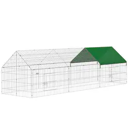 Pawhut - Chicken Coop with Cover for Backyard Small Animals Duck Rabbit - Green