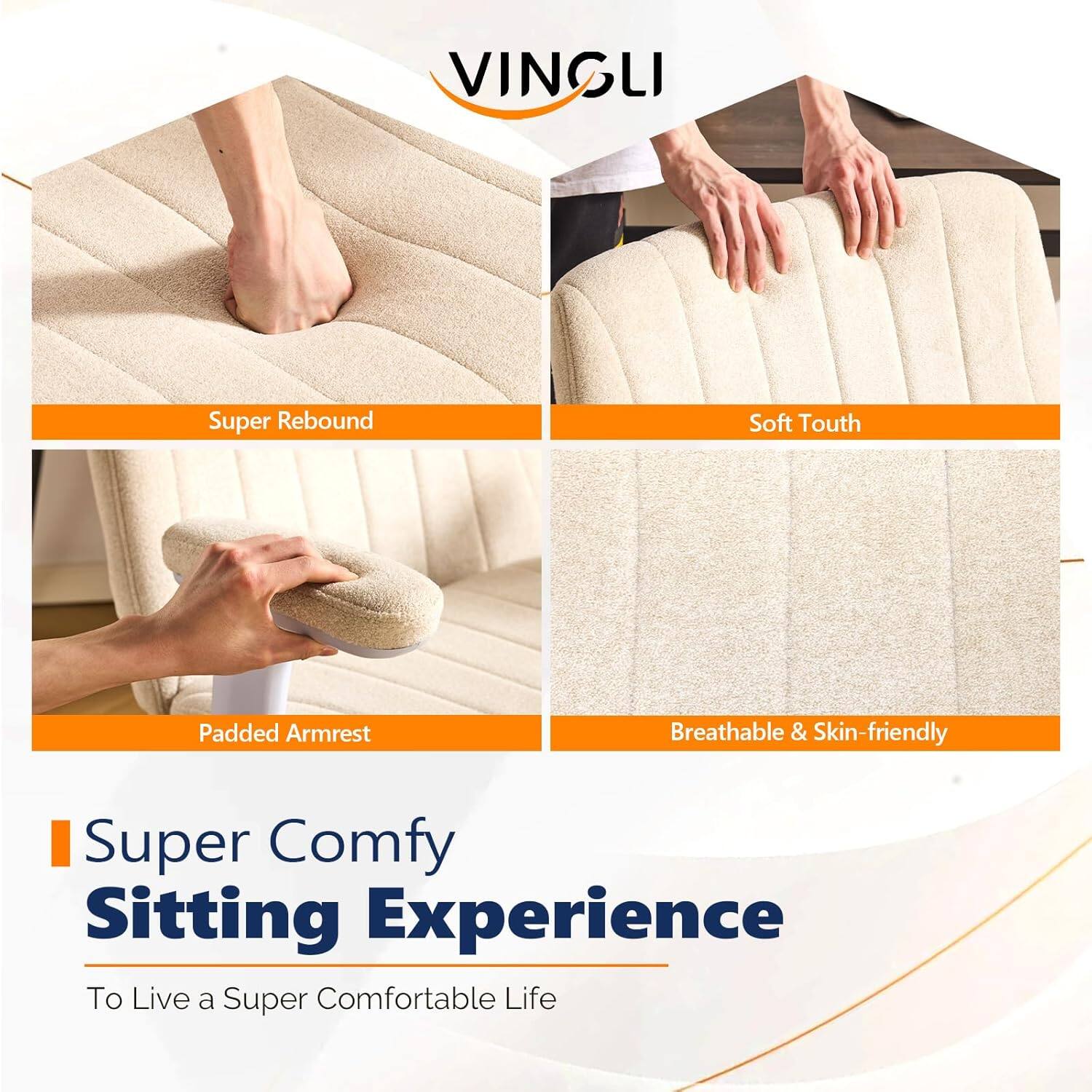 VINGLI Super Rebound Soft Touch Padded Armrest Breathable & Skin-friendly Super Comfy Sitting Experience To Live a Super Comfortable Life