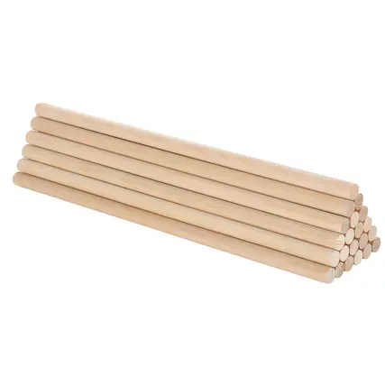 Front. HONGGE - Wooden Dowel Rods Birch Craft Sticks for DIY and Woodworking Projects - Natural.