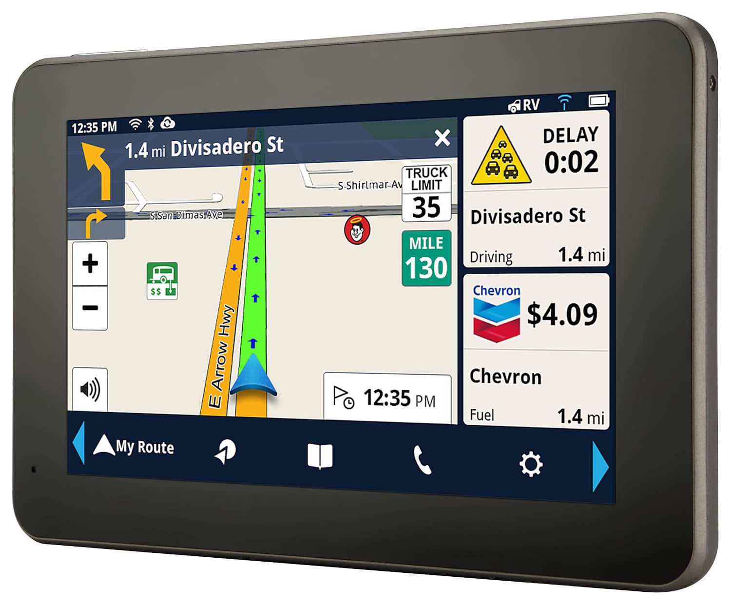 Front. Magellan - RoadMate 9490T-LMB 7" GPS with Built-In Bluetooth, Lifetime Map Updates and Lifetime Traffic Updates - Black.