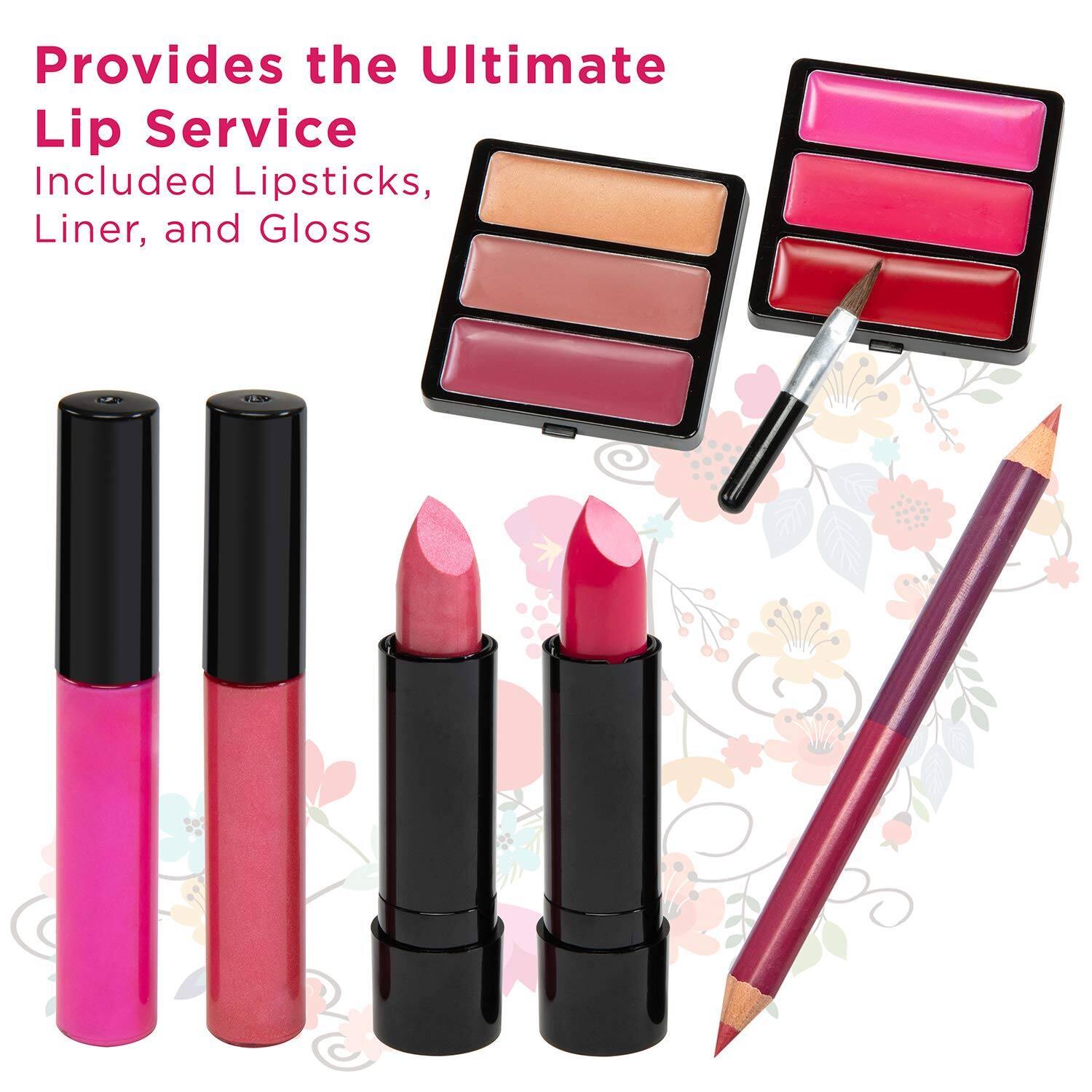 Provides the Ultimate Lip Service
Included Lipsticks, Liner, and Gloss