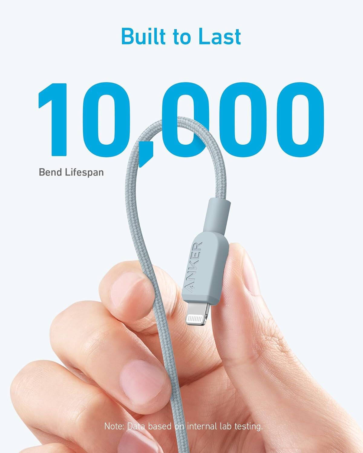 Built to Last  
10,000 Bend Lifespan  
ANKER  
Note: Data based on internal lab testing.