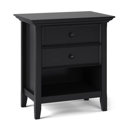 Front. Simpli Home - Amherst Bedside Table - Black.