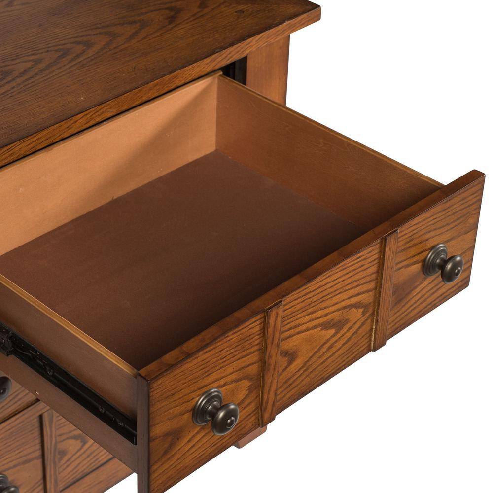 Alt View 3. Liberty Furniture Industries - Grandpas Cabin Night Stand in Aged Oak - Brown.