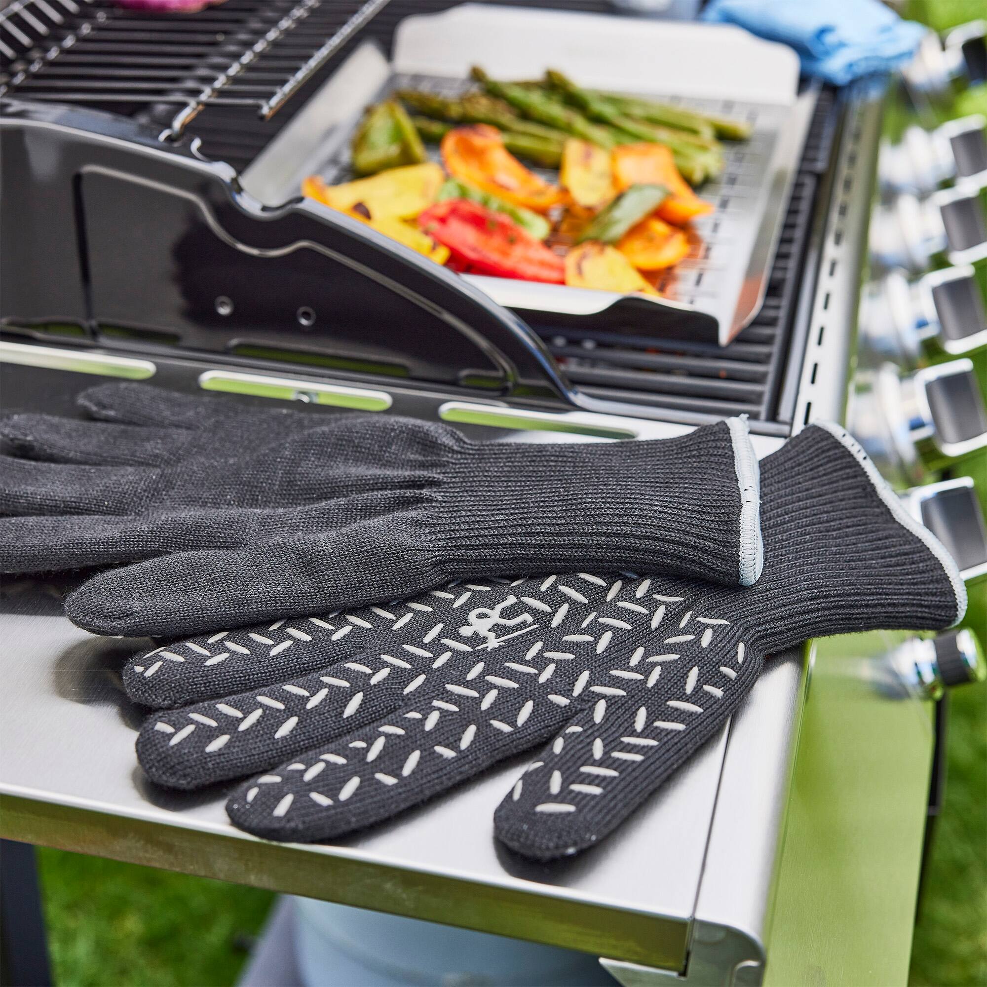 Alt View 2. Henckels - Henckels BBQ Heat Resistant Grill Gloves - Black.