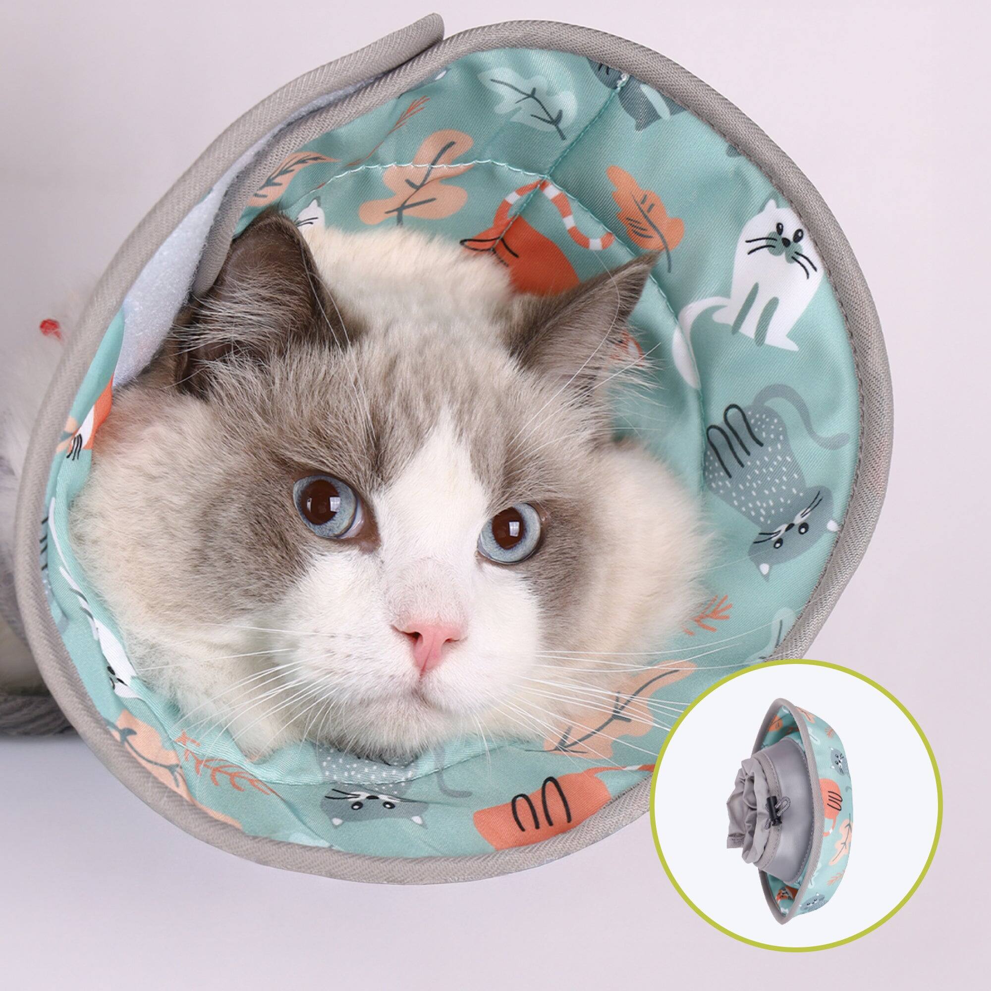Front. PawsPik - PawsPik Adjustable Dog & Cat Recovery Soft-Cone, Light Blue, Small - Blue.