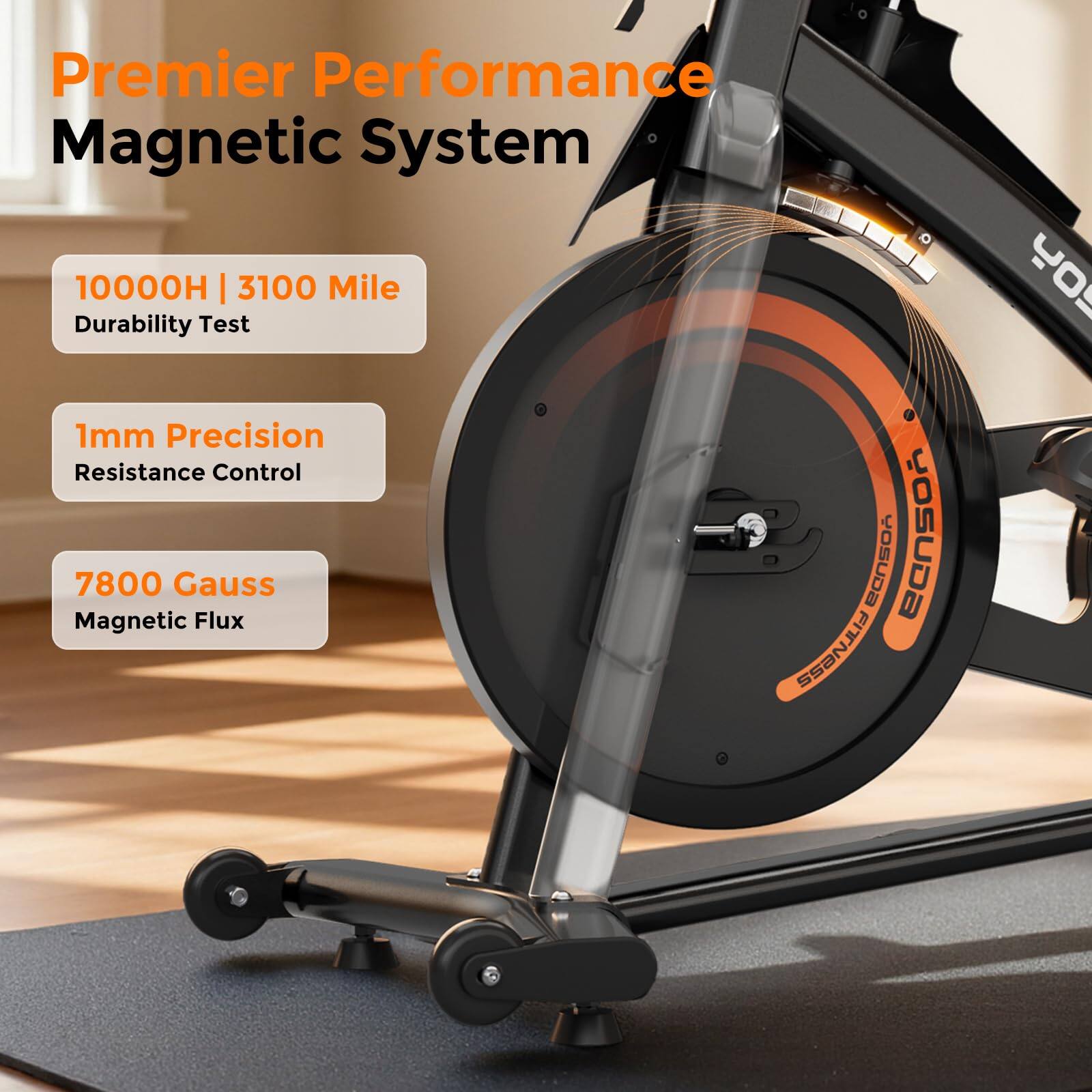 Premier Performance Magnetic System

10000H | 3100 Mile Durability Test

1mm Precision Resistance Control

7800 Gauss Magnetic Flux