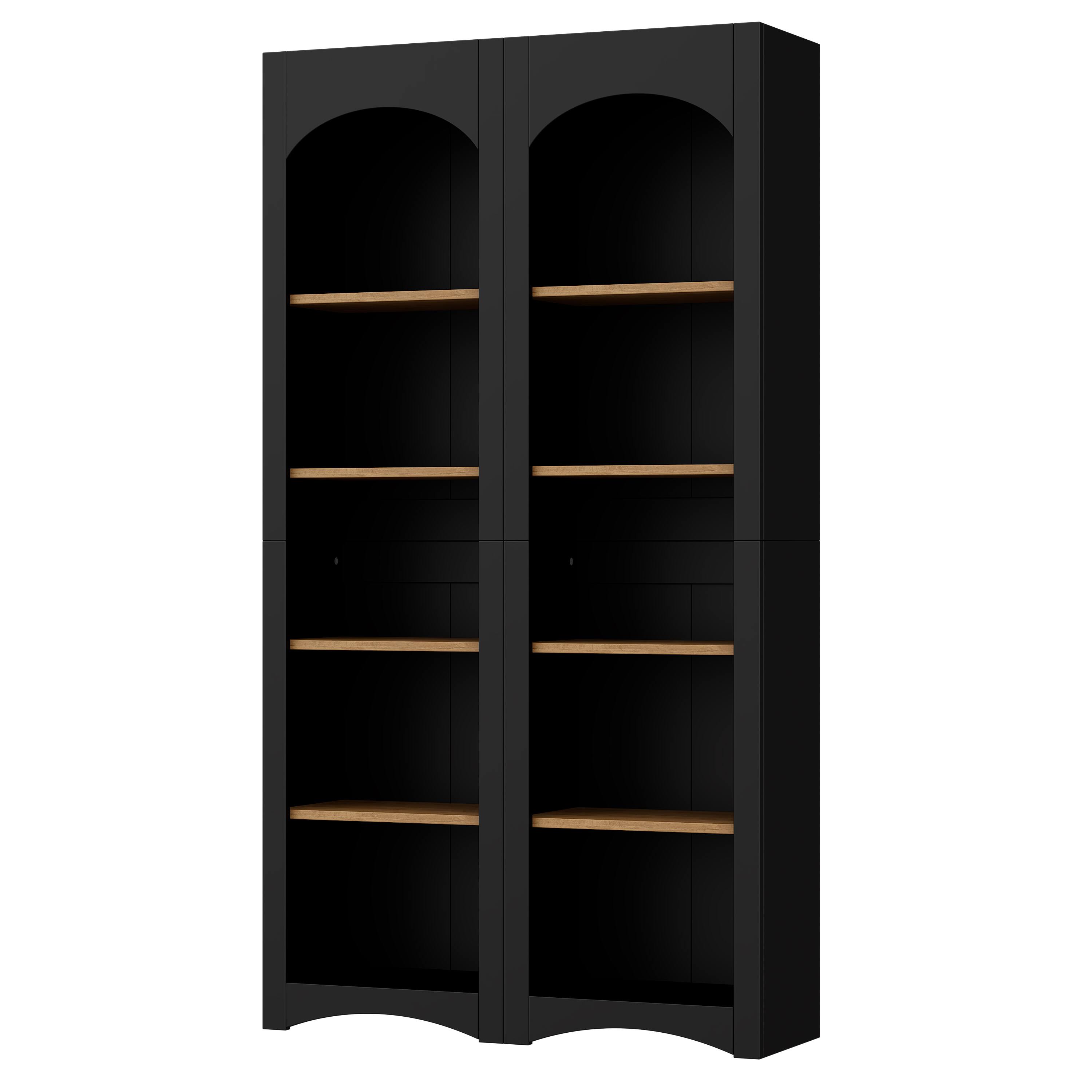 Alt View 4. APRILSOUL - Free Standing 5 Tier Bookshelves Set of 2 Farmhouse 72H Black Living Room Home Office - Black.