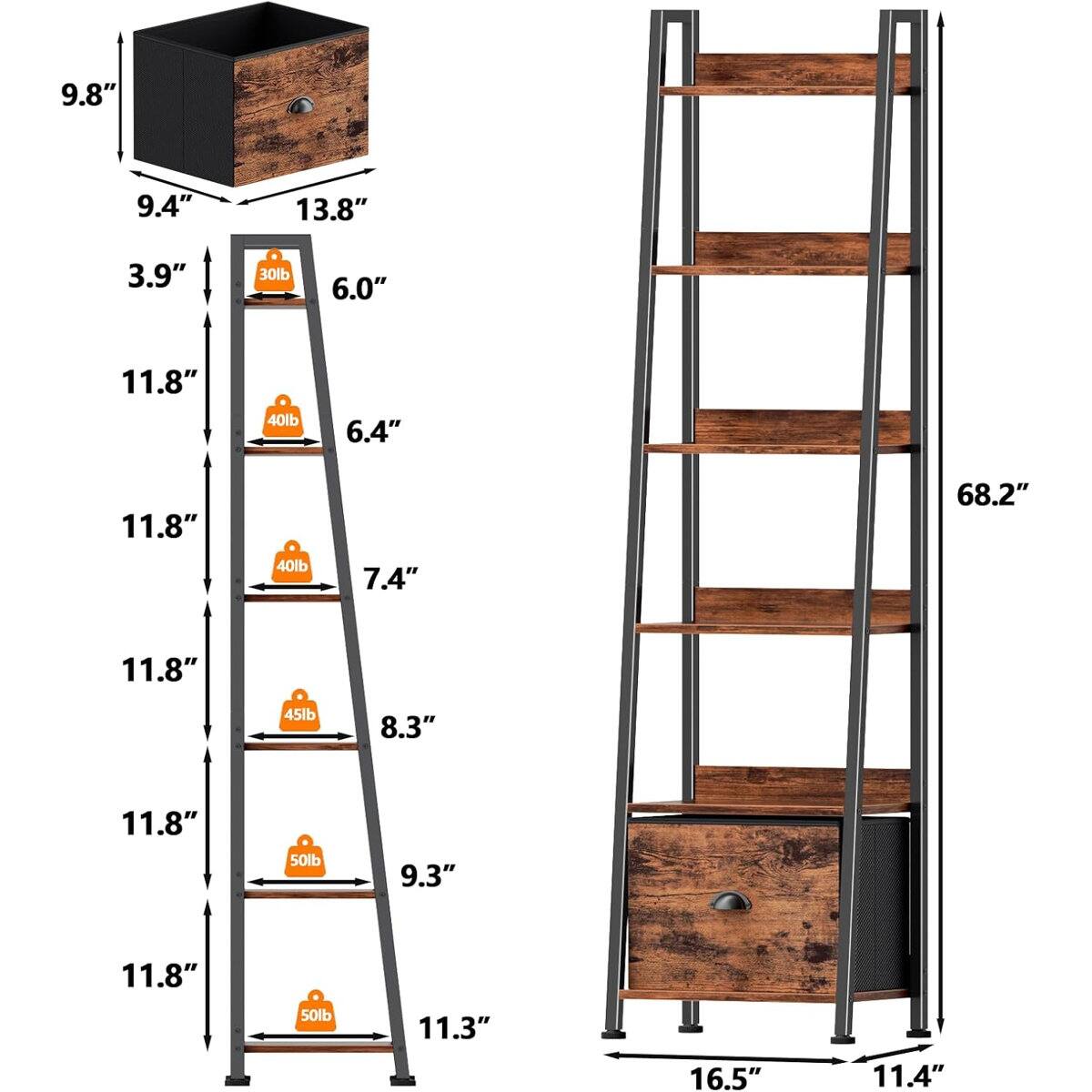 9.8" 9.4" 13.8" 3.9" 30lb 6.0" 11.8" 40lb 6.4" 11.8" 40lb 7.4" 68.2" 11.8" 45lb 8.3" 11.8" 50lb 9.3" 11.8" 50lb 11.3" 16.5" 11.4"