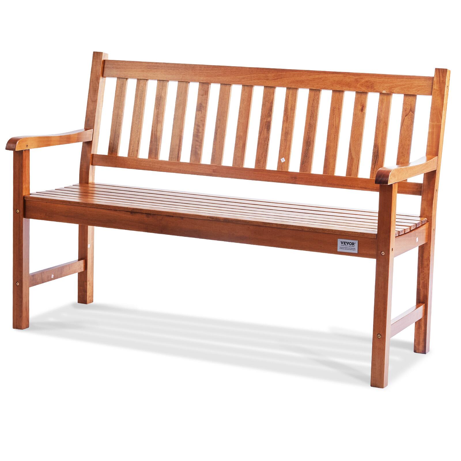 Alt View 5. VEVOR - Outdoor Bench, 50 inches Wood Garden Bench for Outdoors, Outdoor Garden Park Bench with Backrest and Armrests - Wood.