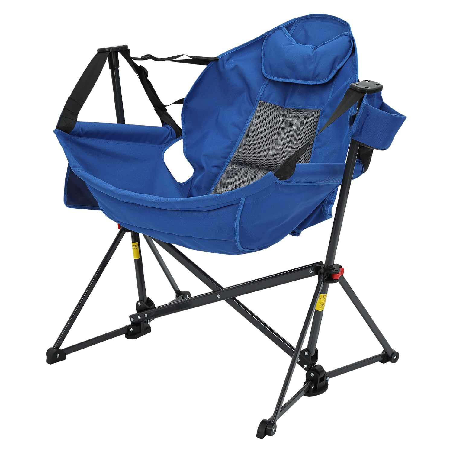 Ainfox - Oversized Camping Folding Chair, Portable Heavy Duty Swing Chair Hammock - Blue