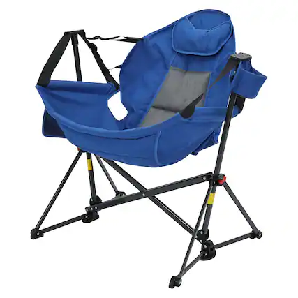 Front. Ainfox - Ainfox Oversized Camping Folding Chair, Portable Heavy Duty Swing Chair Hammock - blue.