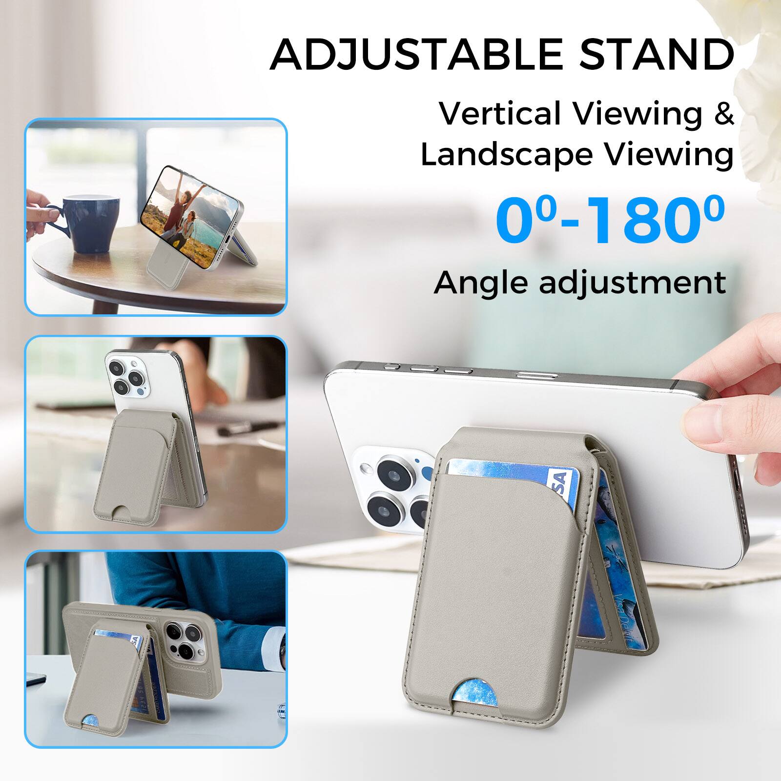 ADJUSTABLE STAND  
Vertical Viewing & Landscape Viewing  
0°-180° Angle adjustment