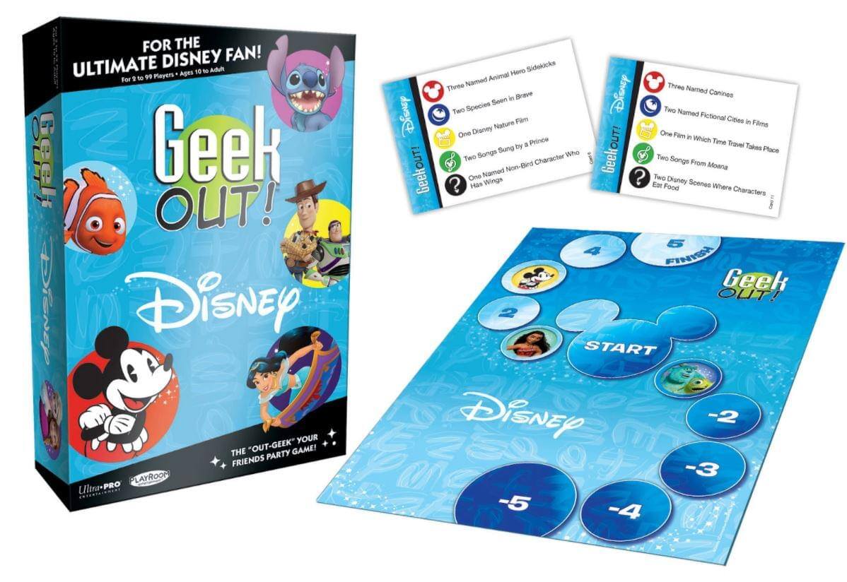 USAoploy - Disney Geek Out! Trivia Card Game | For 2+ Players - Blue