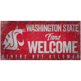 Fan Creations - Washington State Cougars 6" x 12" Fans Welcome Sign - Multicolor