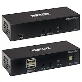 Tripp Lite - HDMI Over Cat6 Extender Kit w KVM Support 4K60Hz USB/IR PoC TAA - Black