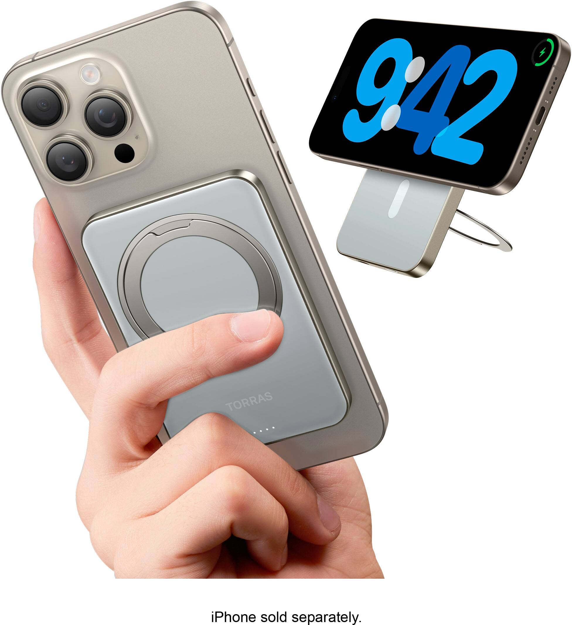 TORRAS - Ostand Magnetic Power Bank 5000mAh with 360° Rotatable Stand - Titanium Gray
