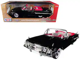 1960 Chevrolet Impala Convertible 1/18 Diecast Car Model by Motormax - Black