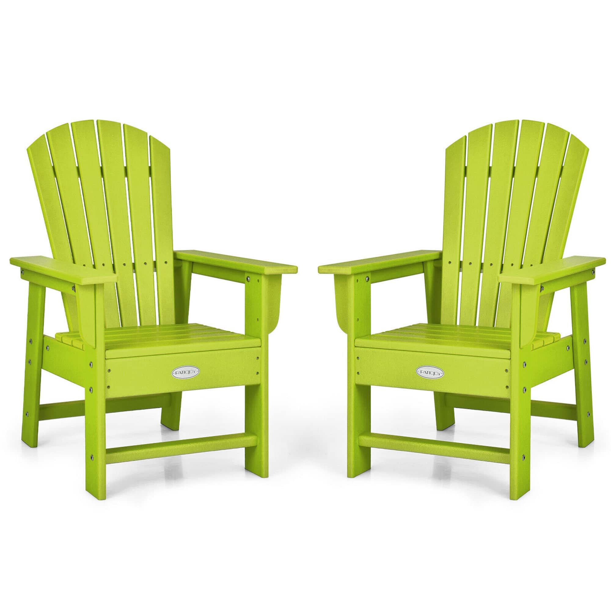 Gymax - Set of 2 Kids Patio Adirondack Chair Armchair Weather Resistance Outdoor Chair - Green