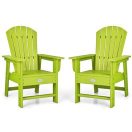 Gymax - Set of 2 Kids Patio Adirondack Chair Armchair Weather Resistance Outdoor Chair - Green