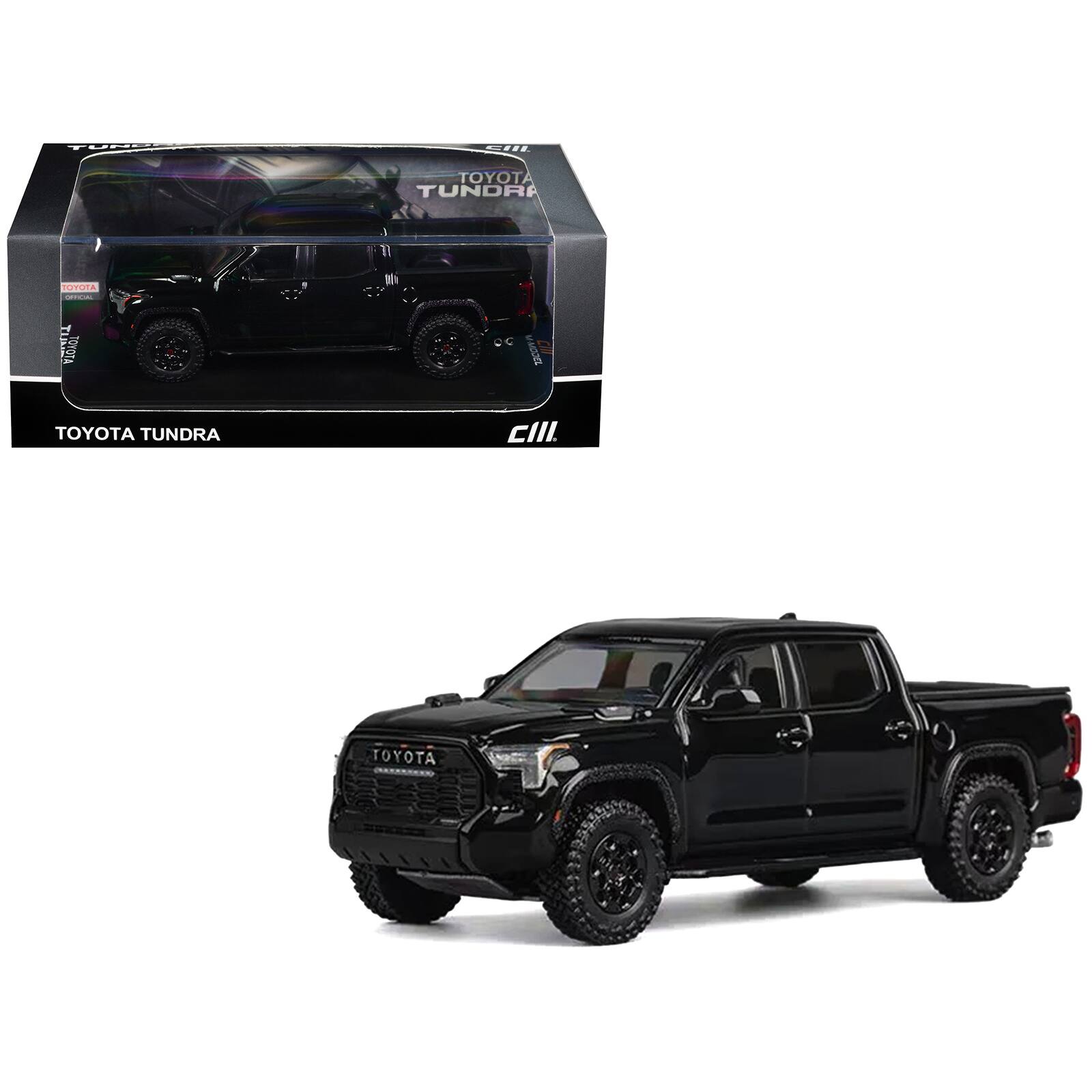 Toyota Tundra Pickup Truck Black 1/64 Diecast Model Car by CM Models