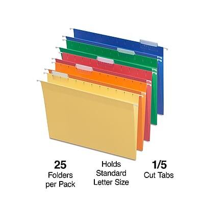 25 Folders per Pack  
Holds Standard Letter Size  
1/5 Cut Tabs