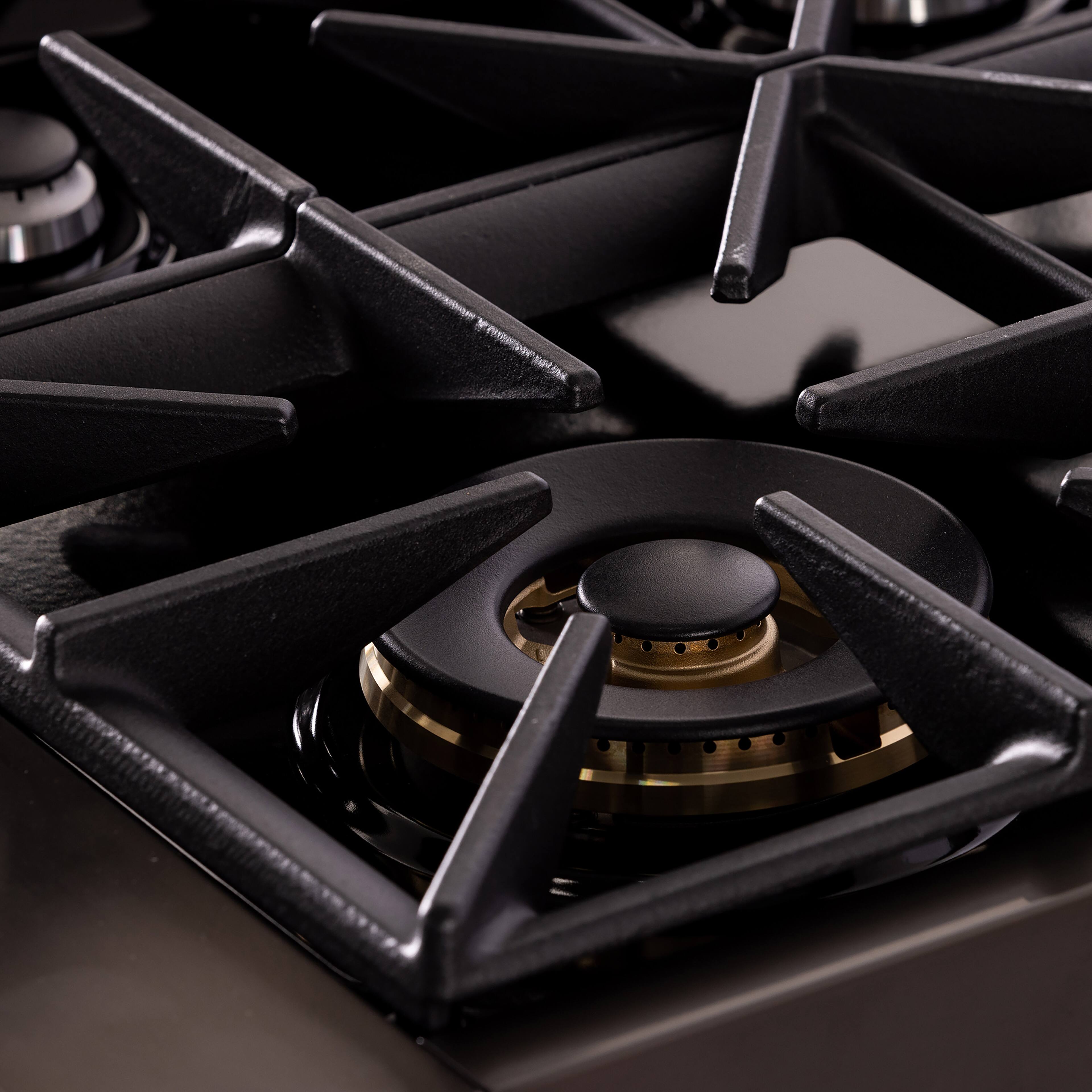 Alt View 4. Kucht - KUCHT 48 in. 6.7 cu. ft. 8-Burners Dual Fuel Range for Natural Gas in Gemstone + Wall Mount Range Hood - Gemstone.