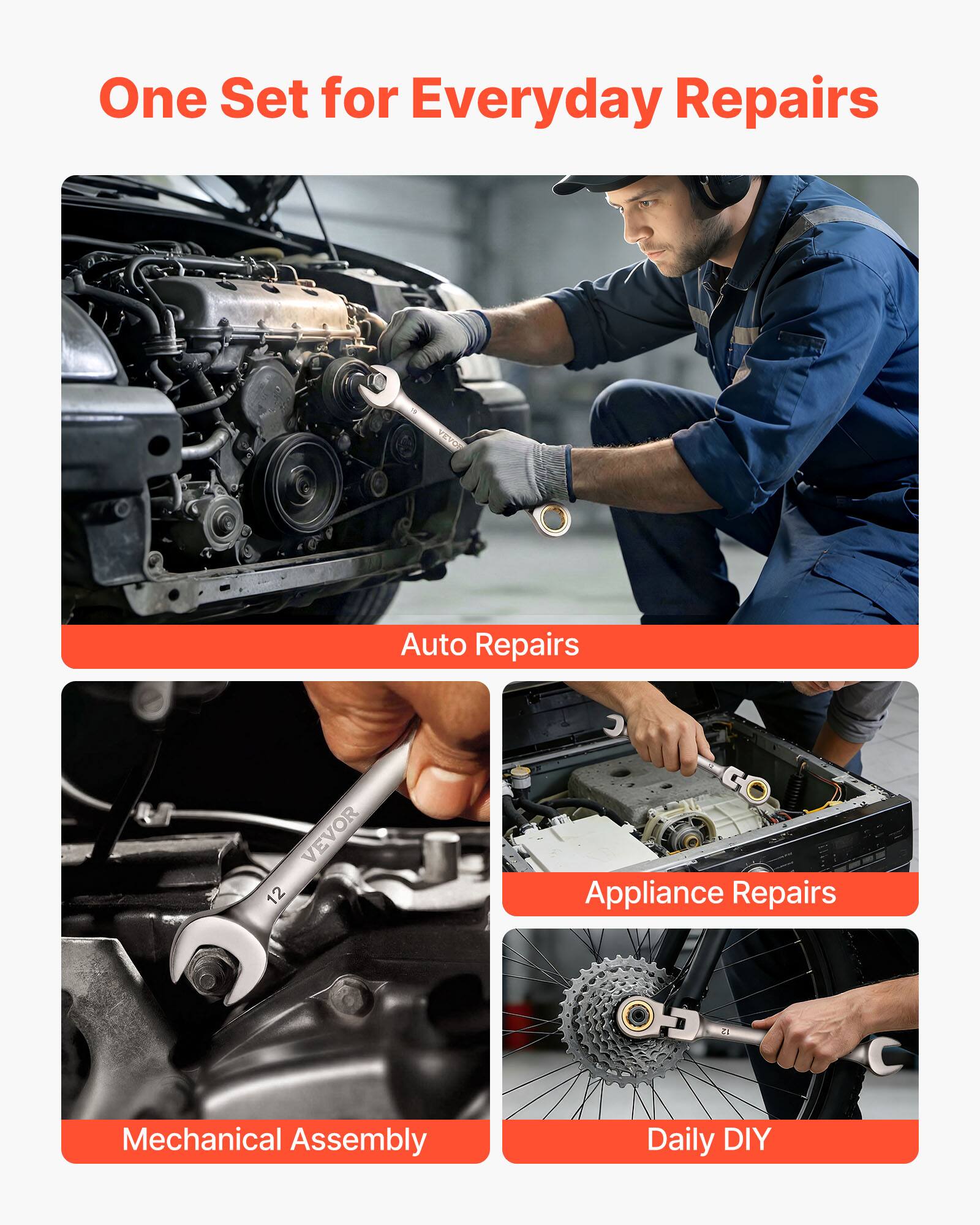 One Set for Everyday Repairs

Auto Repairs

Appliance Repairs

Mechanical Assembly

Daily DIY