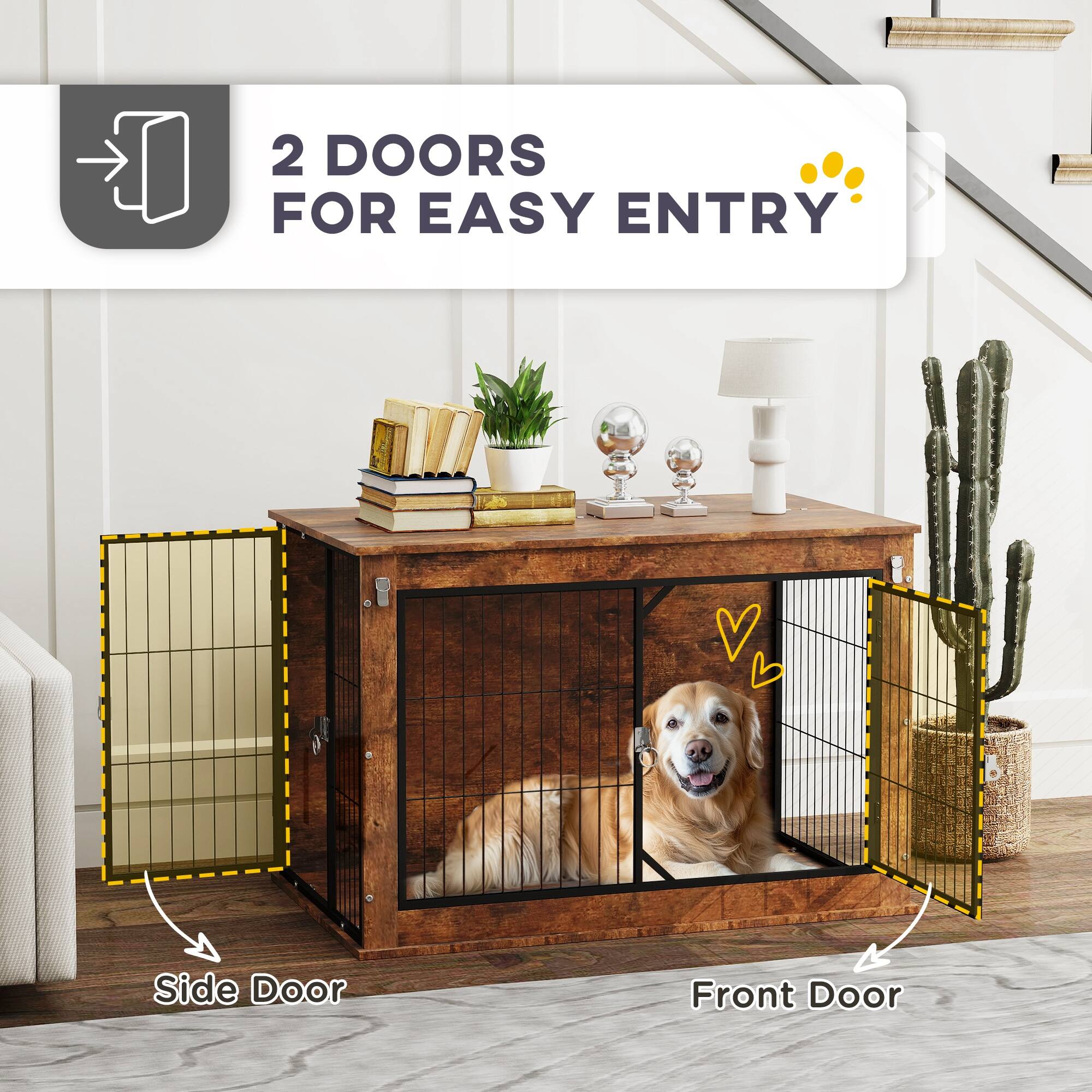 2 DOORS FOR EASY ENTRY

Side Door

Front Door