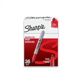 Sharpie - Permanent Markers, Fine Tip, 36/Pack - Red