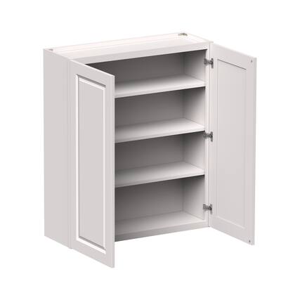 Front. Boyel Living - 36-in W x 42-in H x 12-in D Shaker RTA Kitchen Wall Cabinet with Soft-Close Doors - Glacier White.
