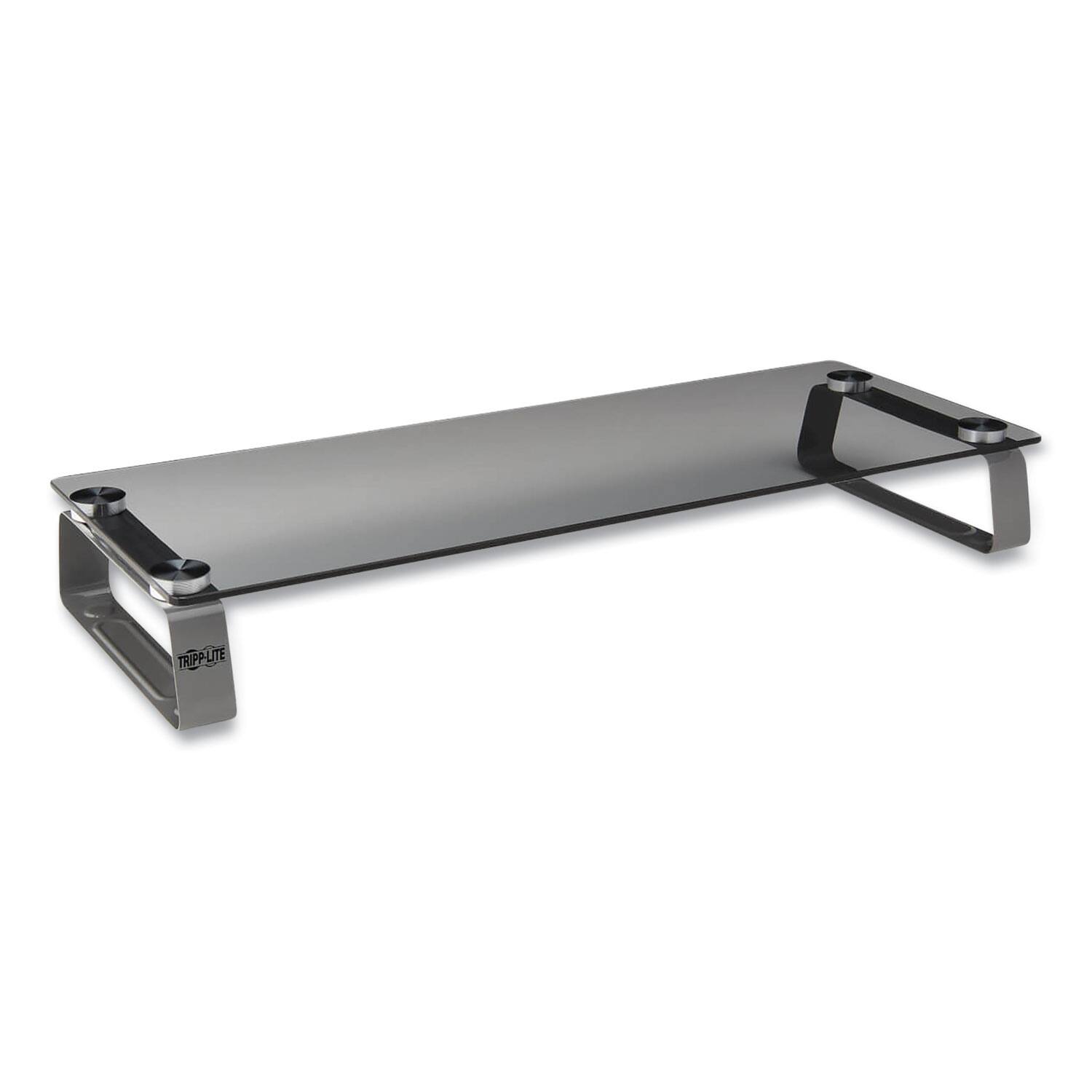 Alt View 1. Tripp Lite - Tripp Lite MR2208G 22 in. x 8 in. x 3 in. Universal Glass-Top Monitor Riser with 3.9-lb. Capacity - Clear - Clear.