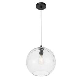 Living District - Gibson 1 light pendant - Black And Clear Glass