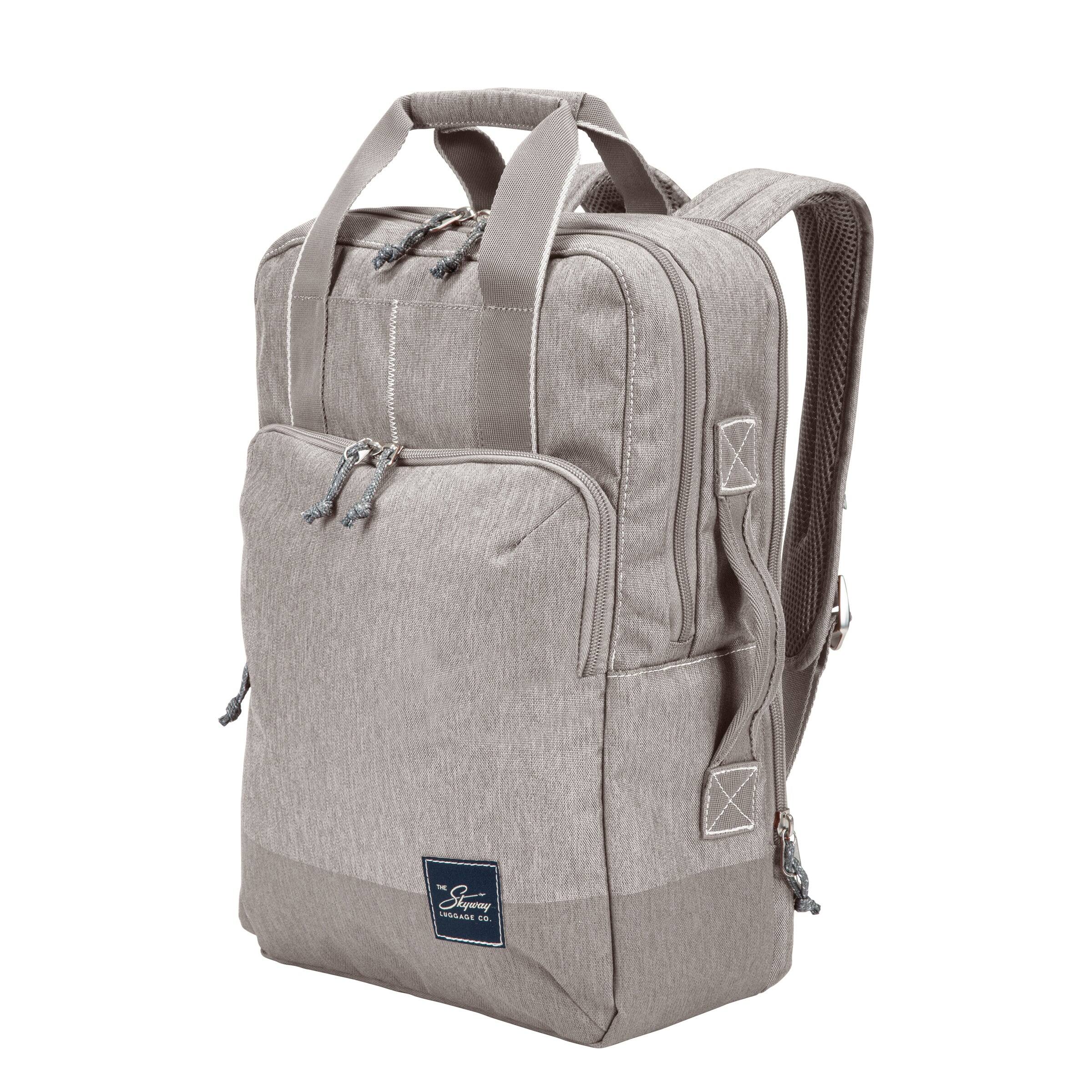 Angle. Skyway - Rainier Softside 17L Deluxe Backpack, Zion Gray - Zion Gray.