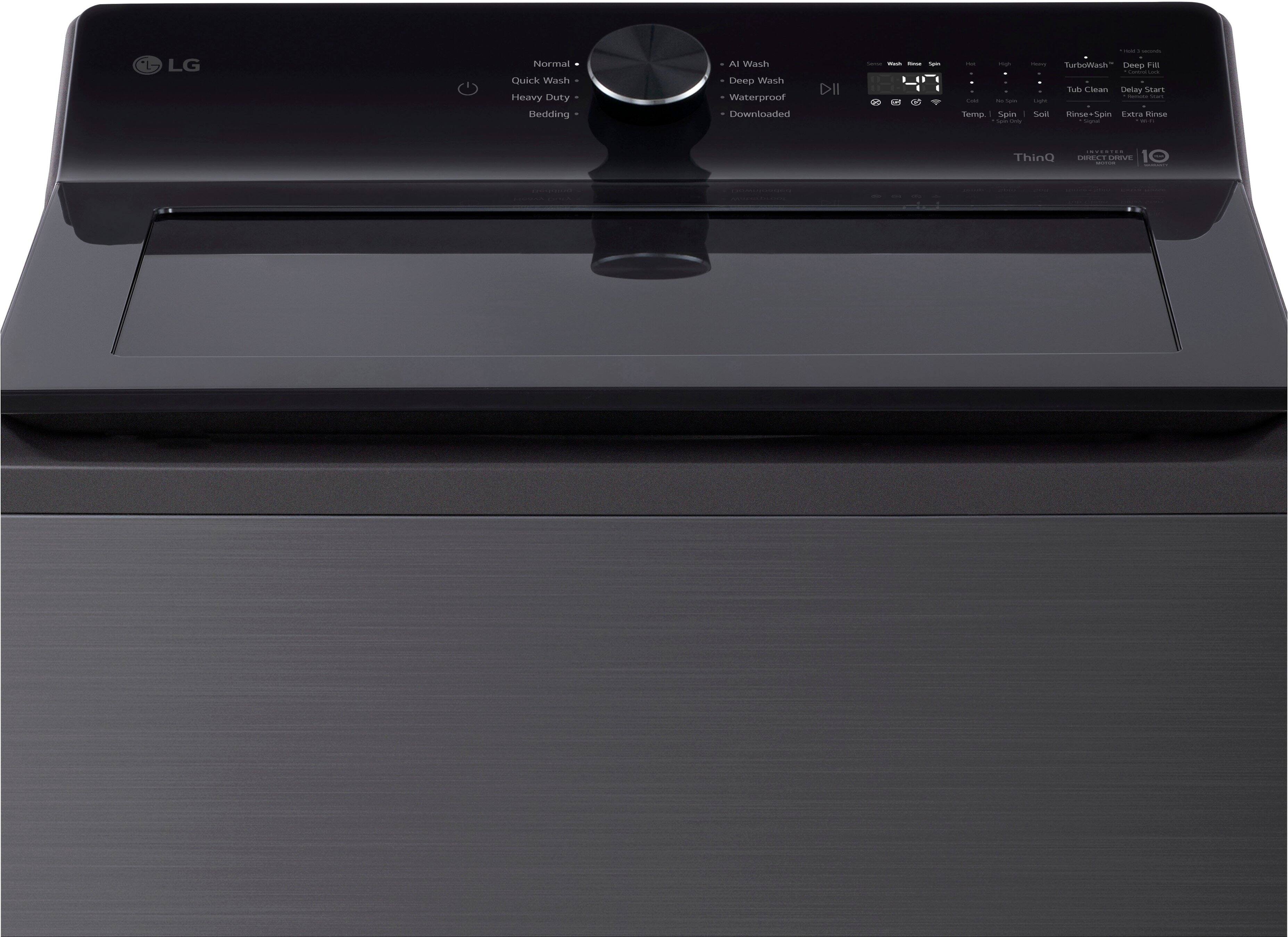 LG Normal Quick Wash Heavy Duty Bedding AI Wash Deep Wash Waterproof Downloaded DII | - - -a 1 - - -- - 1 Temp Soap - - - - TurboMash Deep Fat - : Tub Clean Delay Start - Scrub stainless Steel Spin Extra stainless Steel - ThinQ - - CT MRVE