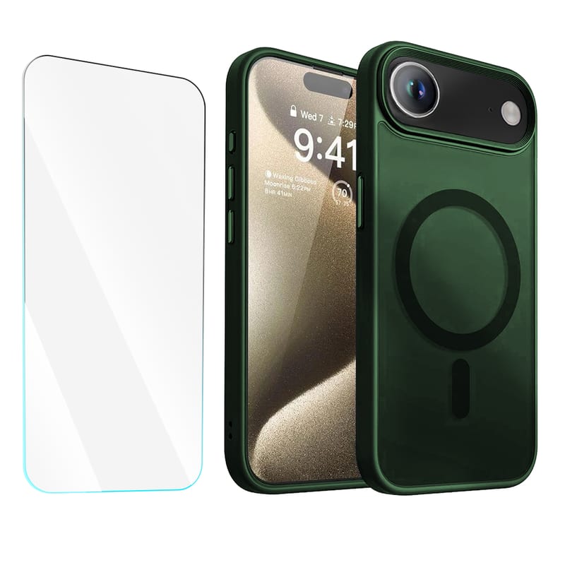 Entronix - 3-in-1 Bundle for iPhone 17 Air - Translucent Matte Case & Screen Protector - Green