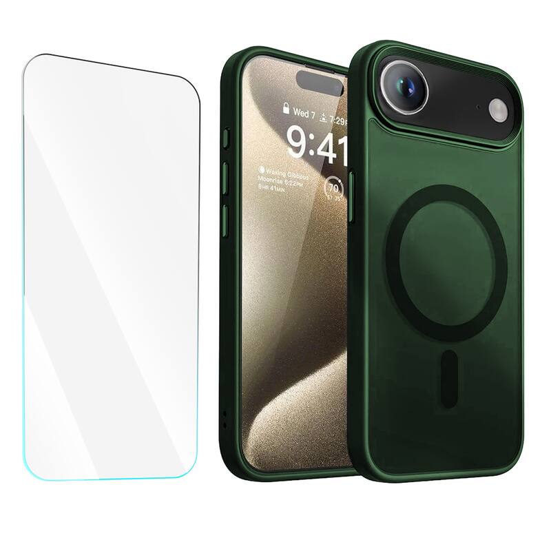 Entronix - 3-in-1 Bundle for iPhone 17 Air - Translucent Matte Case & Screen Protector - Green