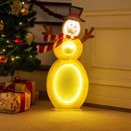 BreeBe - Christmas Snowman Display 2.6ft with Built-in LED Lights - Multicolor