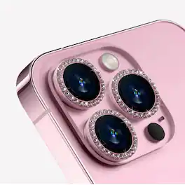 Entronix - Camera Lens Protector Compatible with iPhone 18 Pro Max/18 Pro/17 Pro Max/17 Pro - Luxury Diamond Metal Cover - Rose Gold